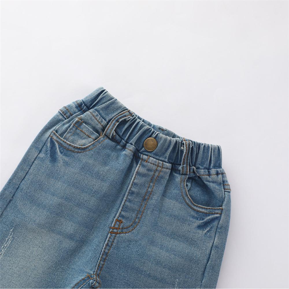 Boys Solid Autumn Pocket Jeans Wholesale