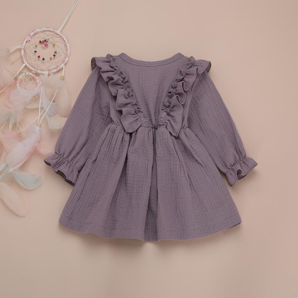 Toddler Girls Solid Button Long Sleeve Cotton Blouse Girl Wholesale