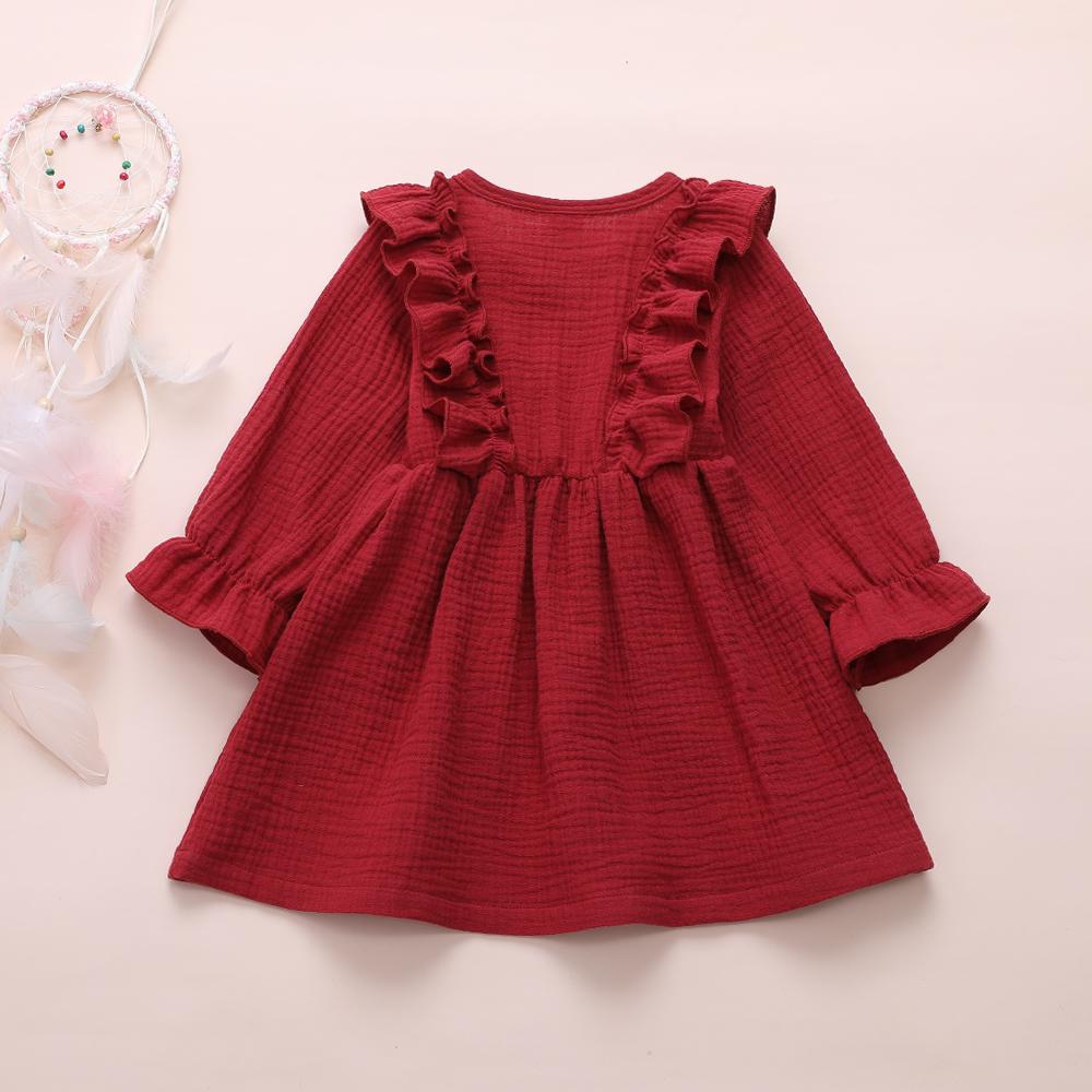 Toddler Girls Solid Button Long Sleeve Cotton Blouse Girl Wholesale