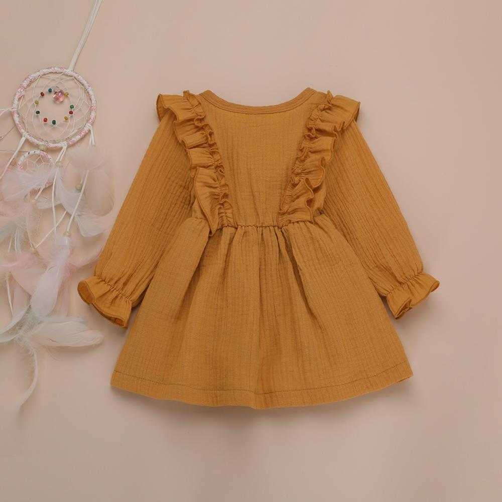 Toddler Girls Solid Button Long Sleeve Cotton Blouse Girl Wholesale