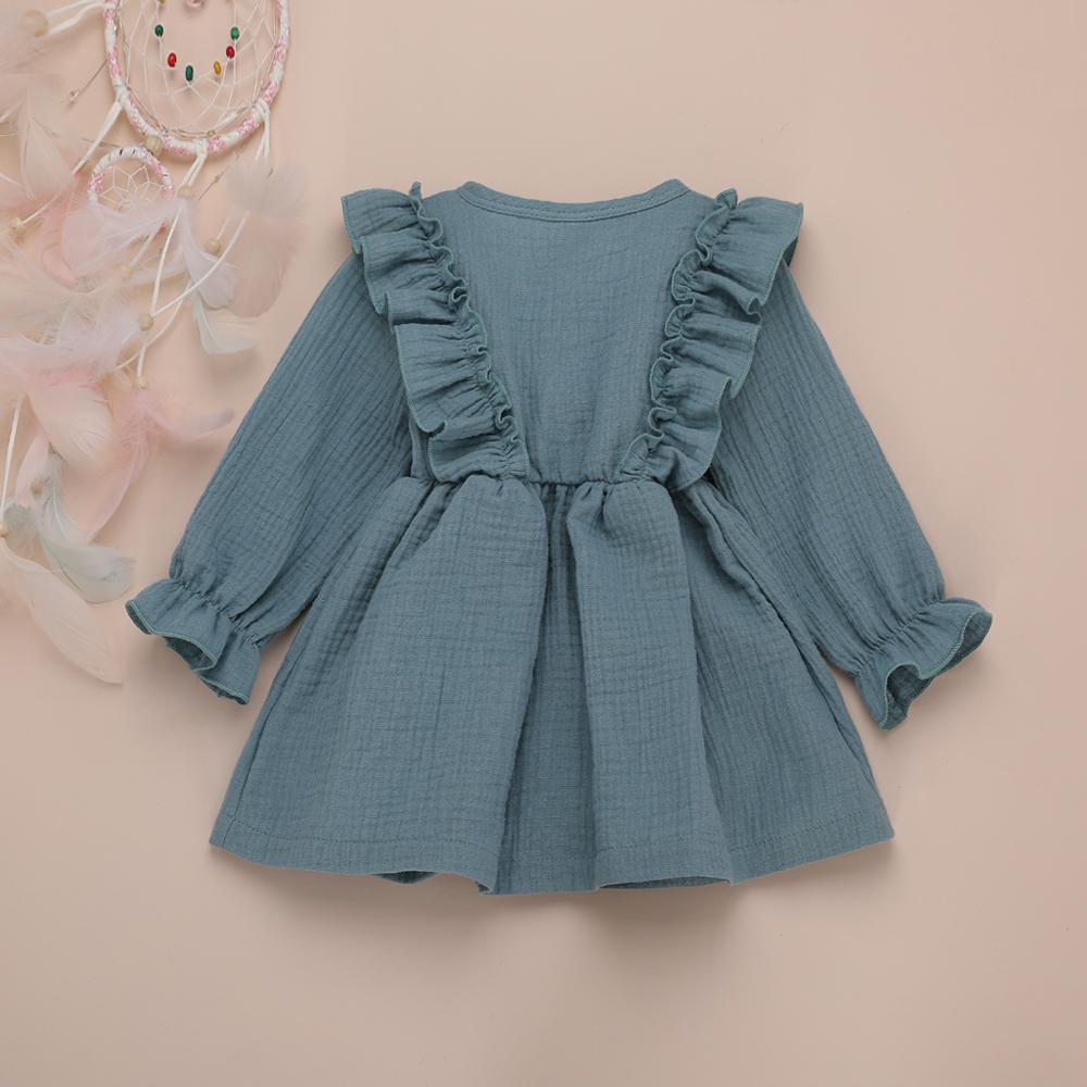 Toddler Girls Solid Button Long Sleeve Cotton Blouse Girl Wholesale