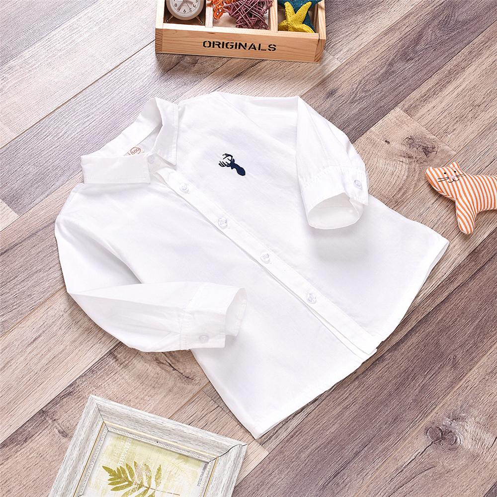 Boys Solid Button Long Sleeve Shirts Wholesale