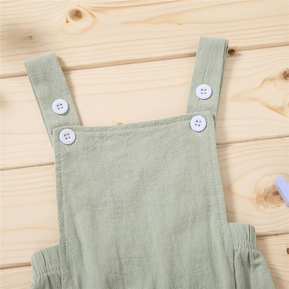 Baby Girls Solid Color Button Romper bulk baby clothes