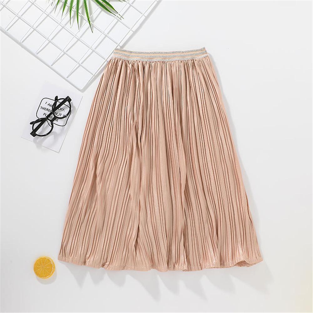 Girls Solid Color Elastic Waist Pleated Skirt wholesale children's boutique clothing suppliers