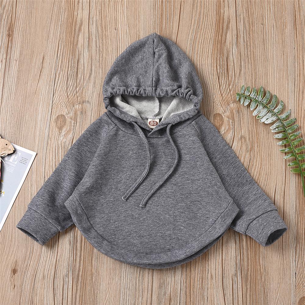 Unisex Solid Color Long Sleeve Hooded Cloak Style Top Trendy Kids Wholesale Clothing
