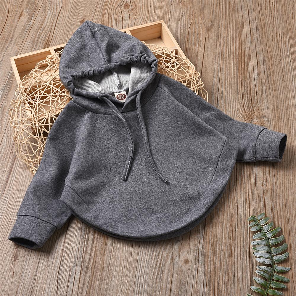 Unisex Solid Color Long Sleeve Hooded Cloak Style Top Trendy Kids Wholesale Clothing