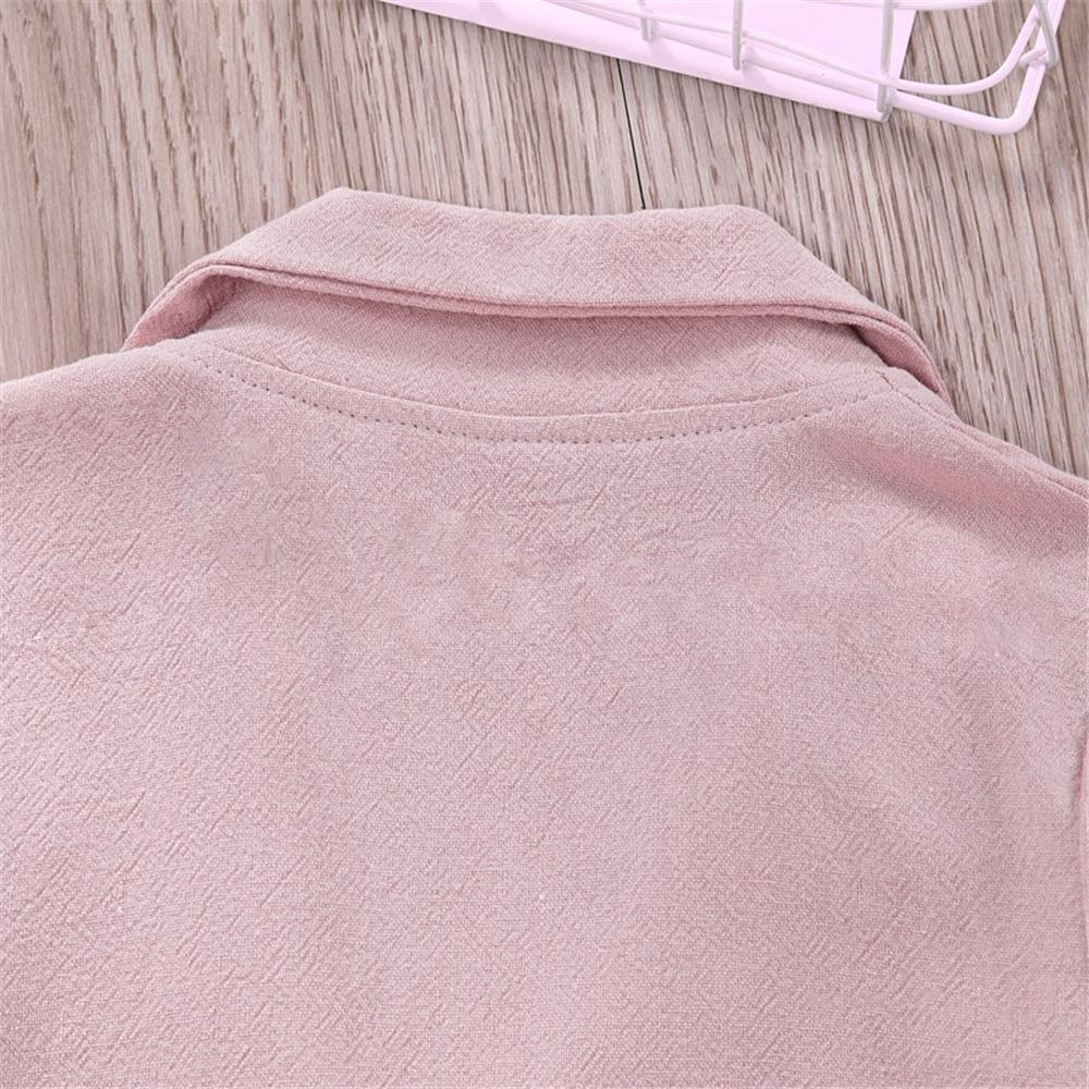 Girls Solid Color Long Sleeve Pocket Casual Jacket Girls Boutique Clothes Wholesale