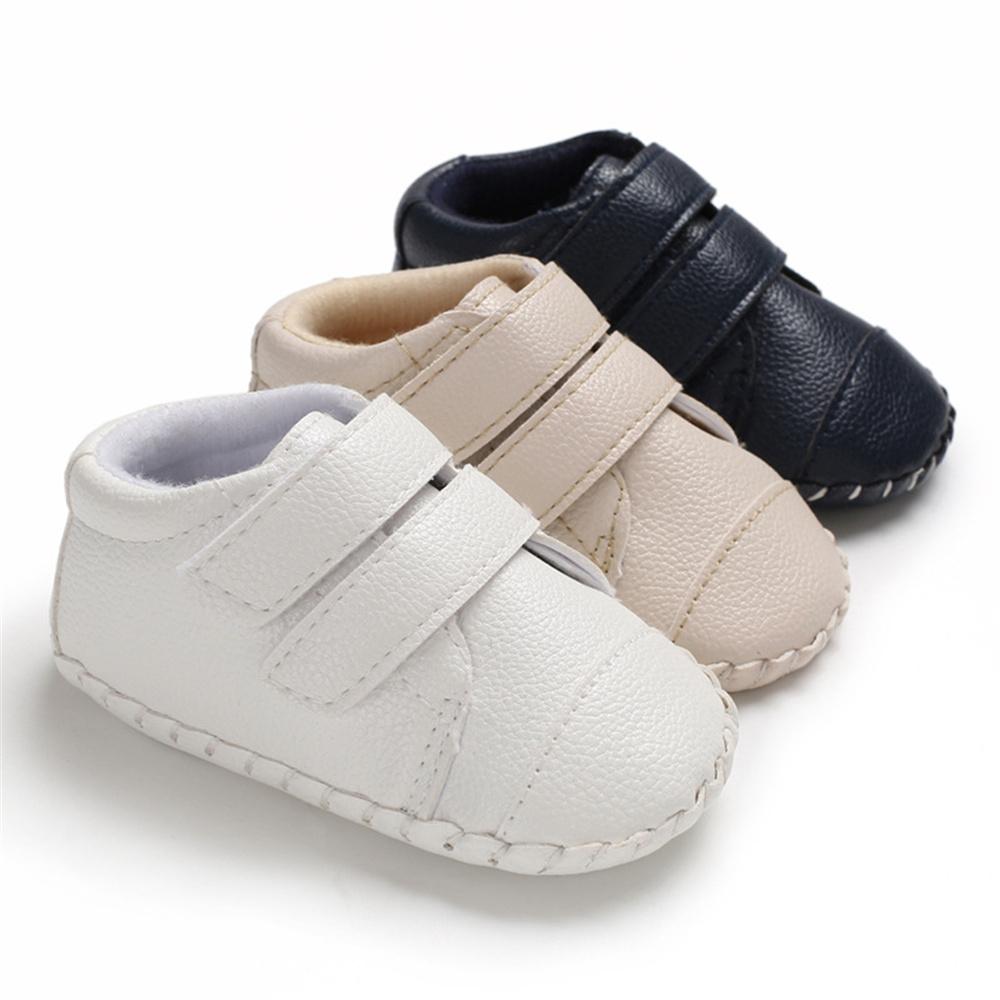 Baby Unisex Solid Color Magic Tape Flats Wholesale Infant Shoes