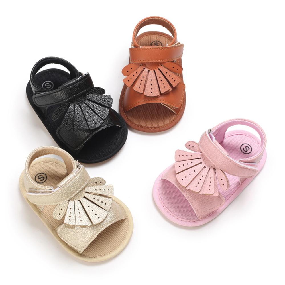 Baby Girls Solid Color Magic Tape Sandals Wholesale Kids Shoes