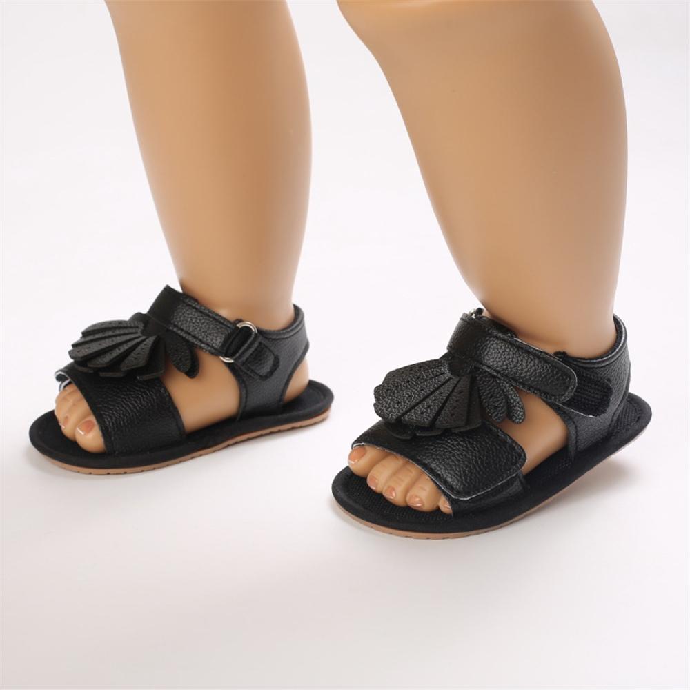 Baby Girls Solid Color Magic Tape Sandals Wholesale Kids Shoes