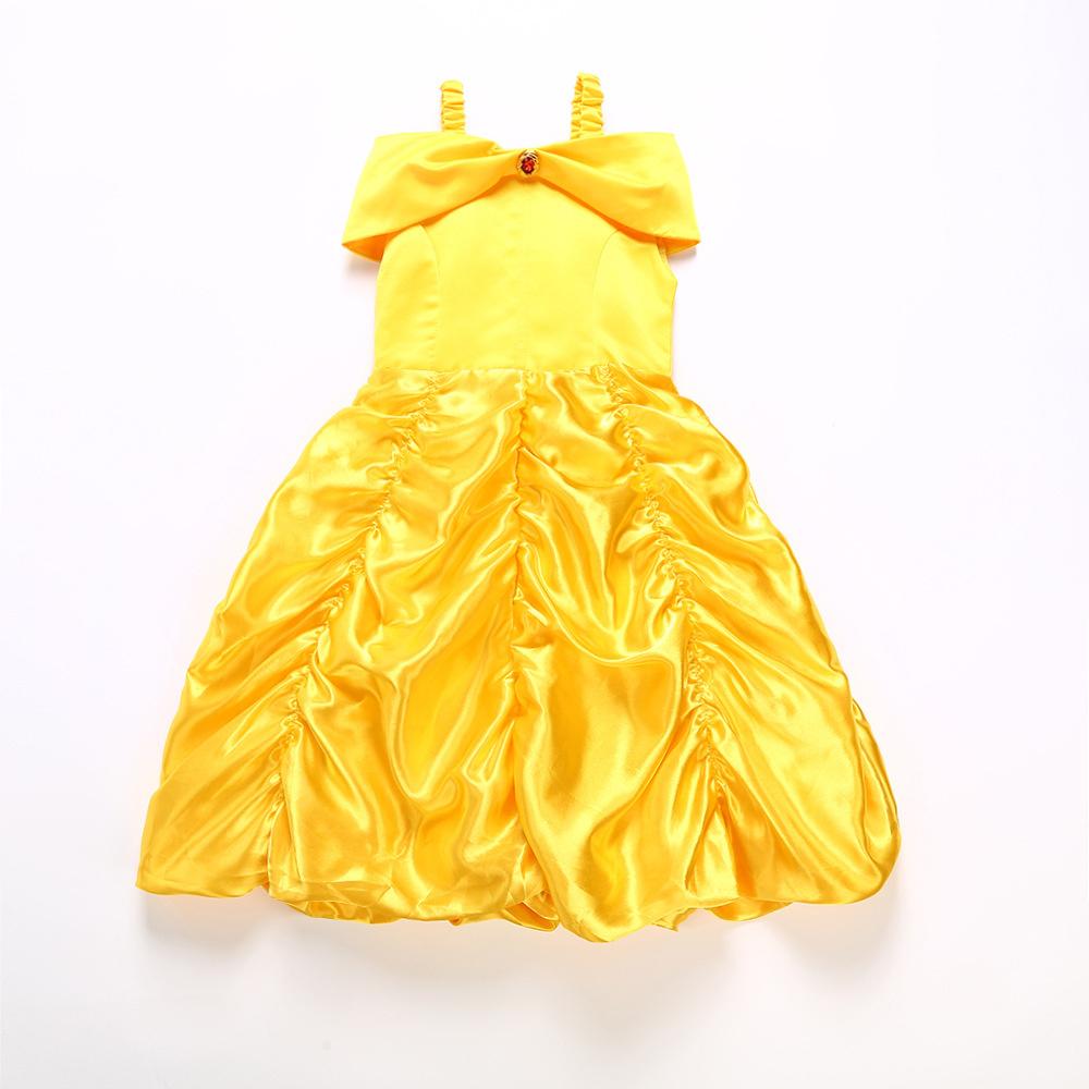 Girls Solid Color Pleated Off Shoulder Sling Princess Dress wholesale infant clothing