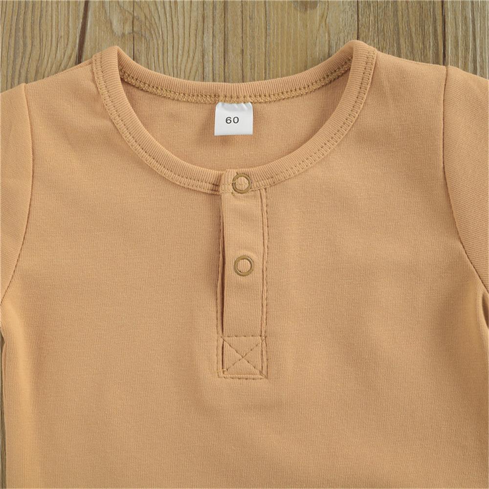 Baby Unisex Solid Color Short Sleeve Top & Pants Cheap Baby Clothes Online Wholesale