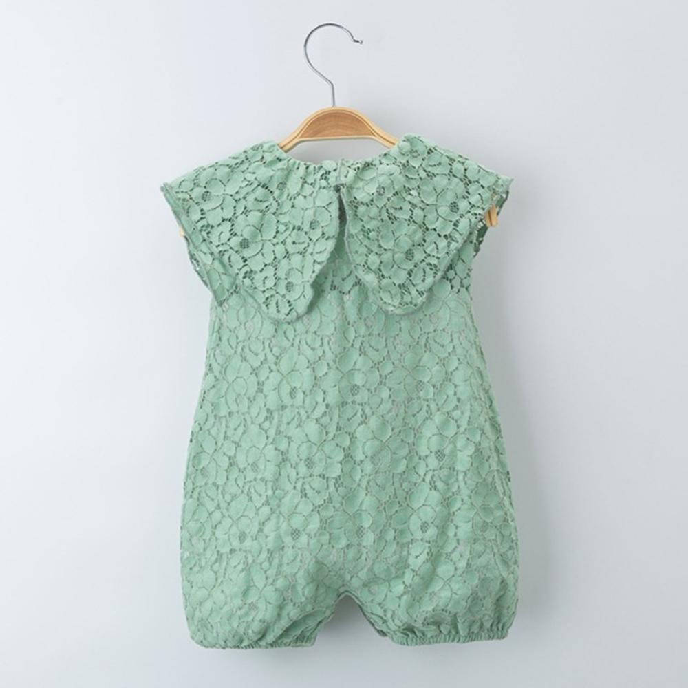Baby Girls Solid Color Sleeveless Lace Romper Wholesale Baby Clothes