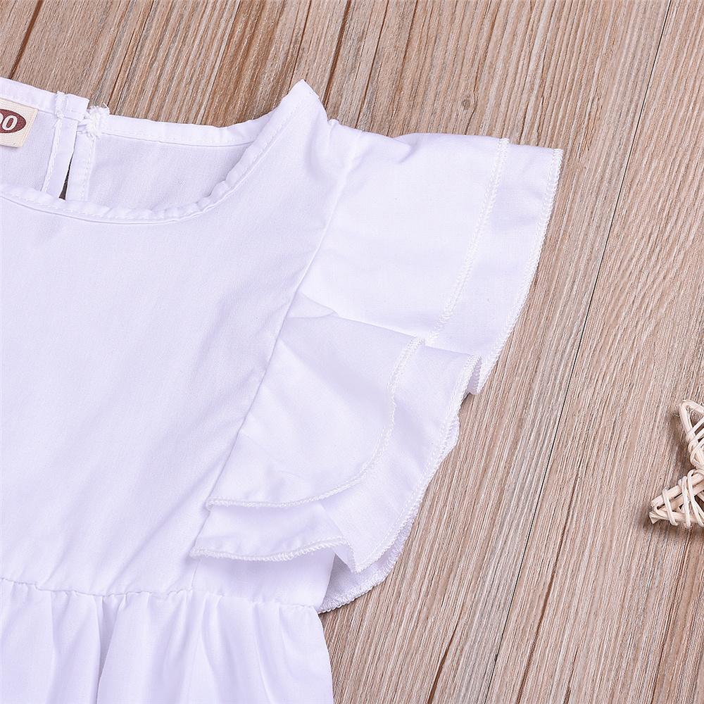 Girls Solid Color Sleeveless Top & Pearl Jeans Toddler Girls Wholesale