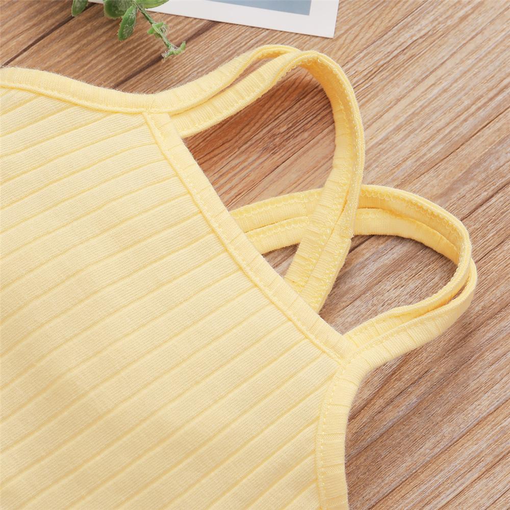 Baby Girls Solid Color Sling Top & Ruffled Shorts Baby Clothes Suppliers