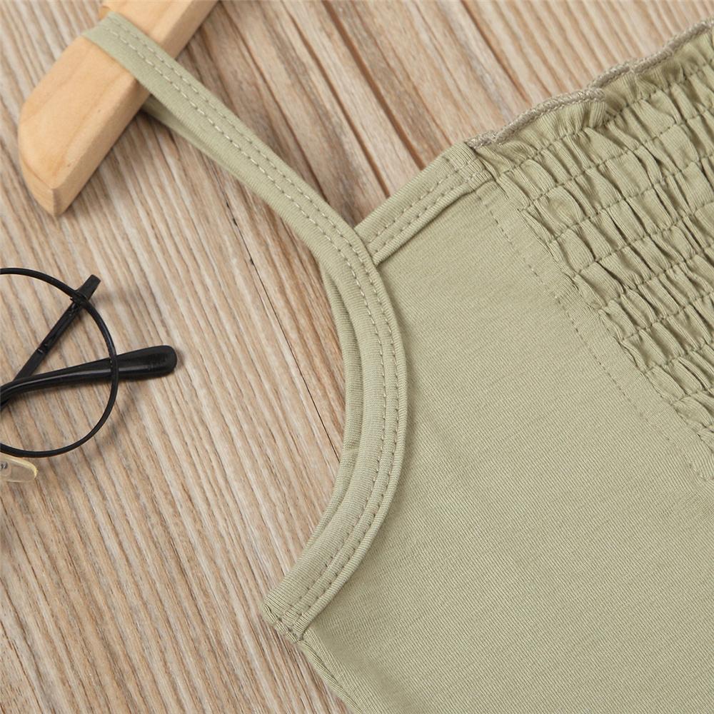 Girls Solid Color Tank Top & Floral Pleated Skirt Kids Clothing Suppliers
