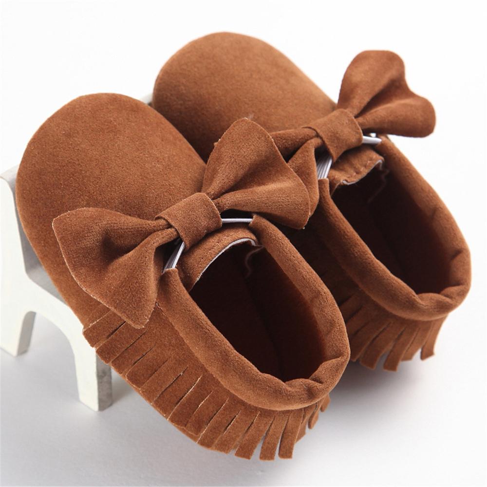 Baby Unisex Solid Color Tassel Bow Shoes kids wholesale vendors