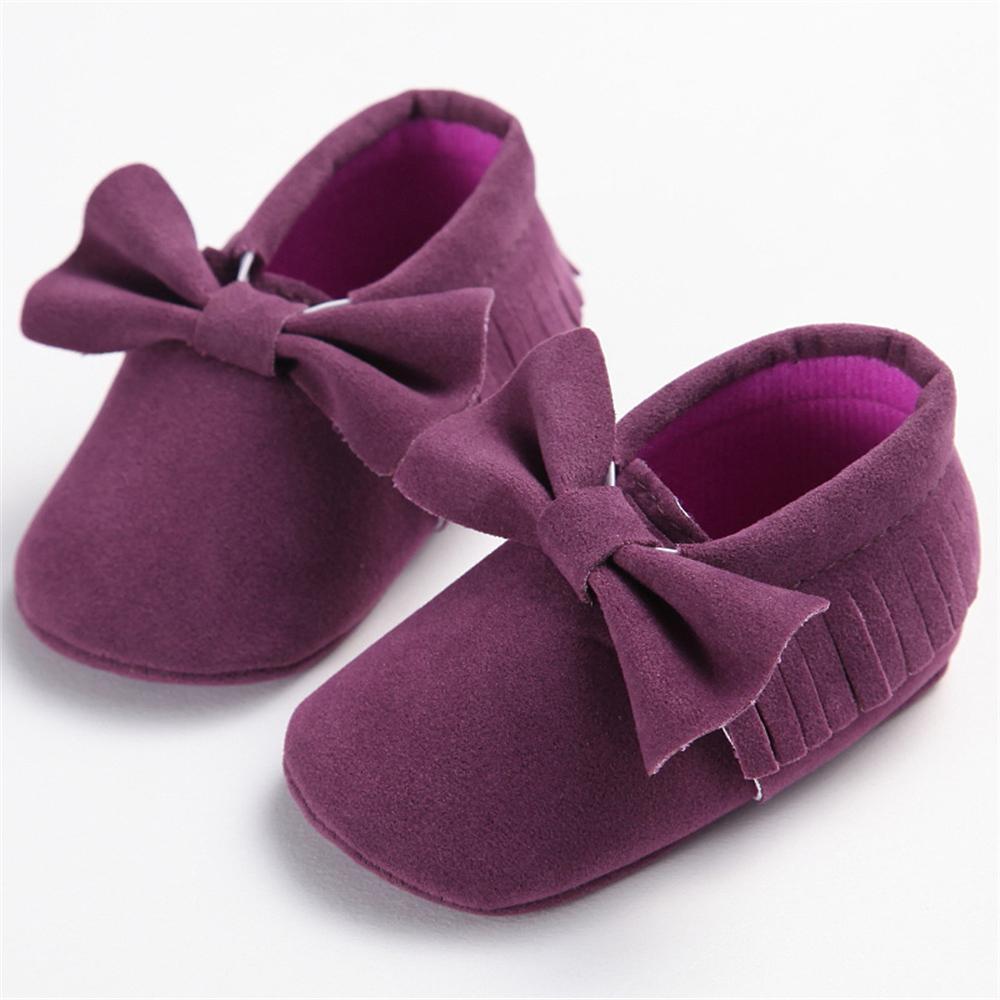 Baby Unisex Solid Color Tassel Bow Shoes kids wholesale vendors