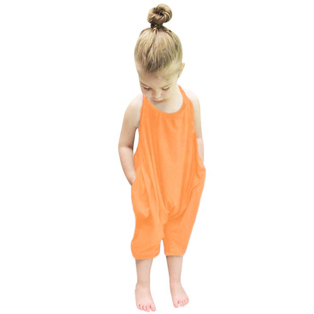 Girls Solid Color Tie Up Summer Jumpsuit Girl Boutique Clothing Wholesale