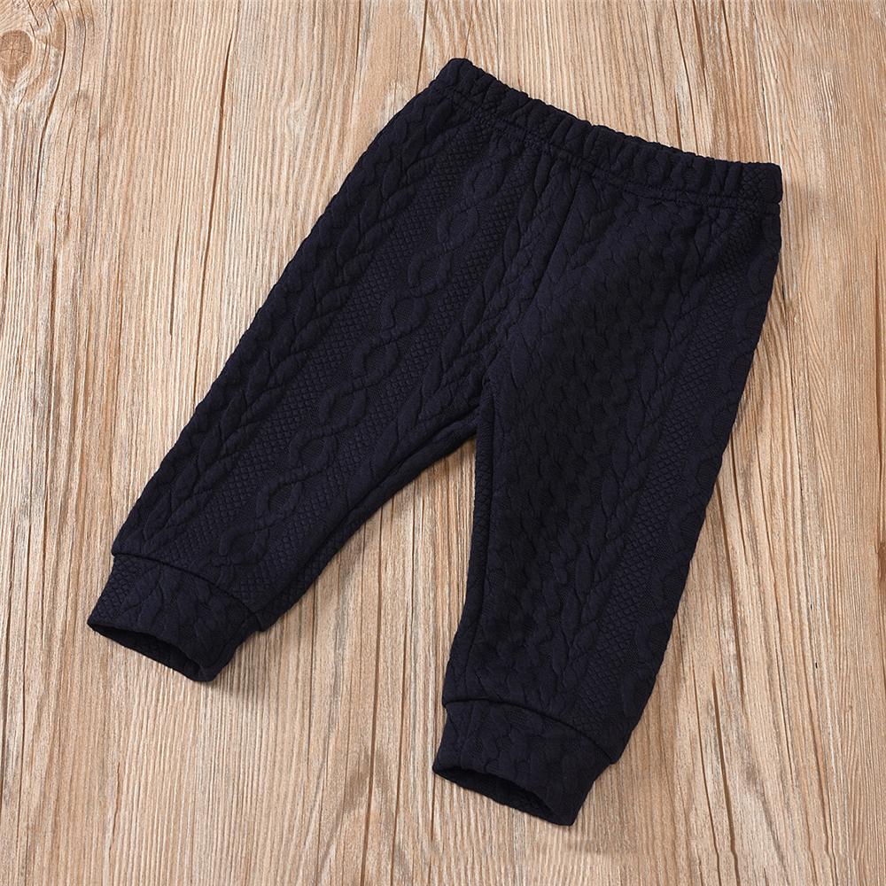 Unisex Solid Color Twist Long Sleeve Top & Pants Kids Wholesale Clothing