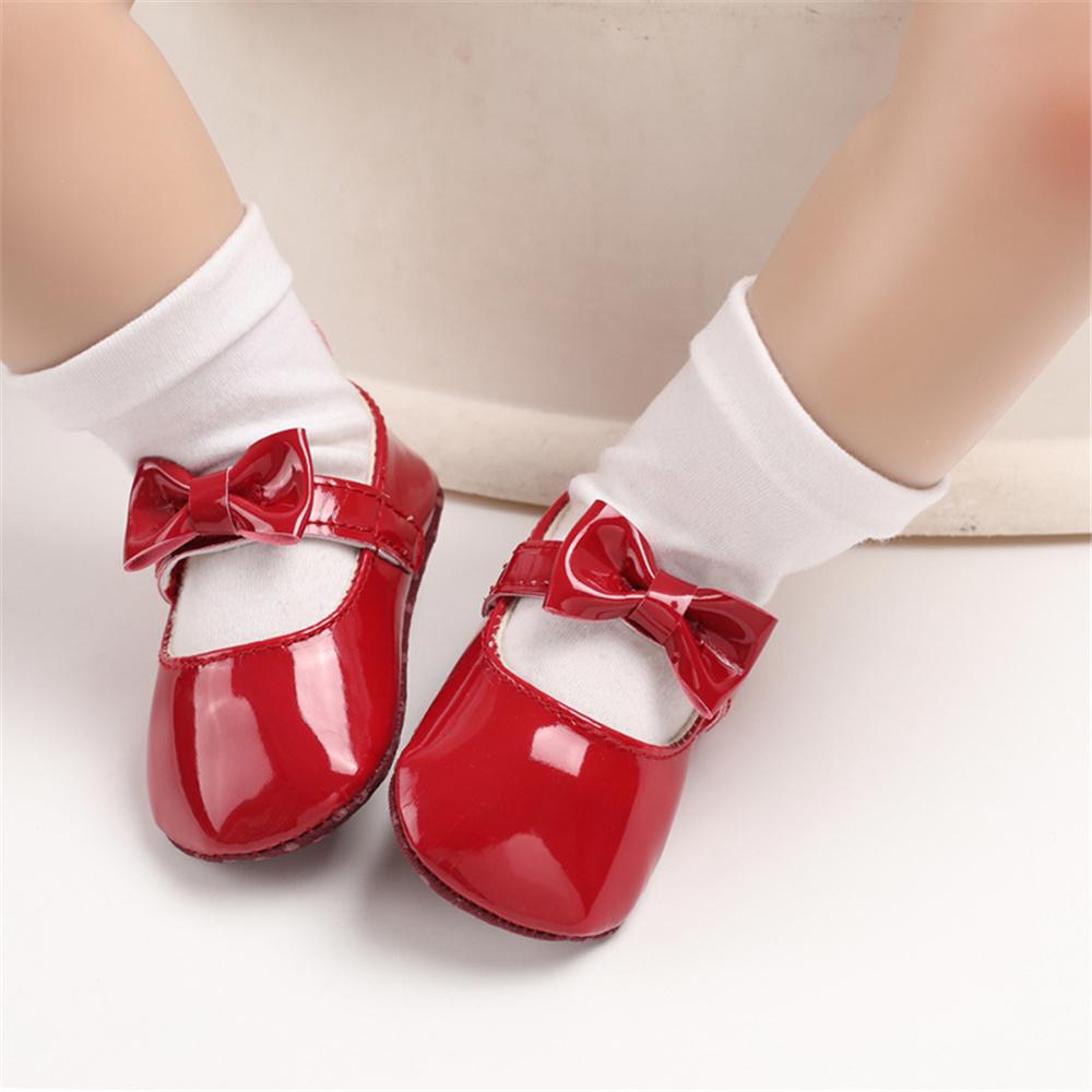 Baby Girls Solid Cute PU Magic Tape Shoes Wholesale Baby Shoes