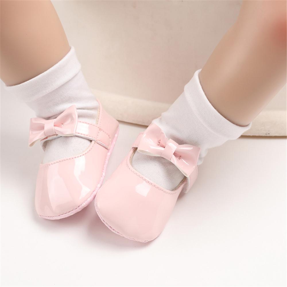 Baby Girls Solid Cute PU Magic Tape Shoes Wholesale Baby Shoes
