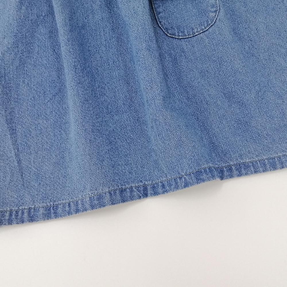 Girls Solid Denim Suspender Dress wholesale childrens clothing