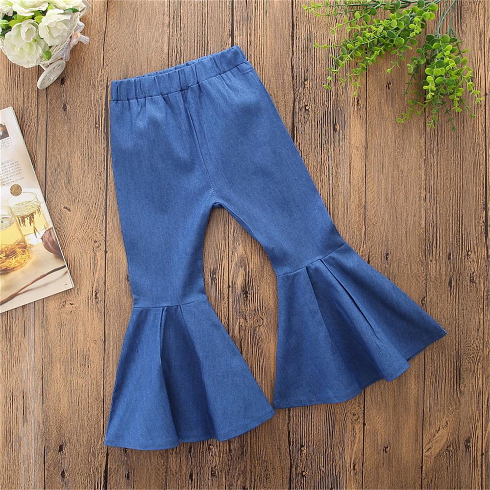 Baby Girls Solid Flared Jeans Baby Outfits Girl Wholesale