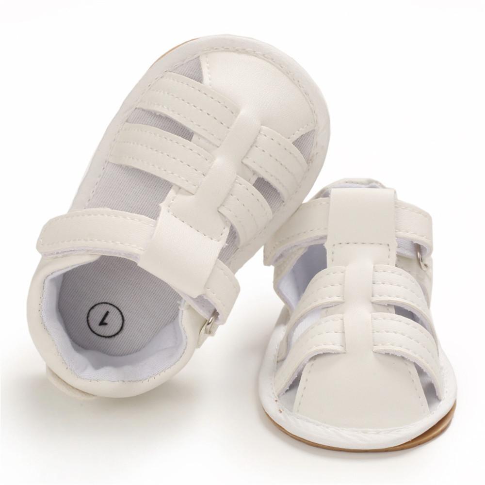 Baby Unisex Solid Hollow Out Magic Tape Sandals Wholesale Baby Shoes Suppliers