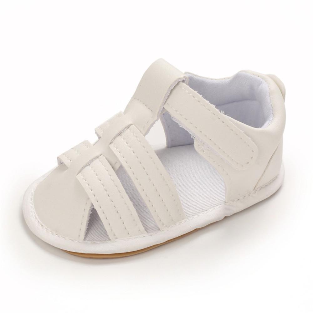 Baby Unisex Solid Hollow Out Magic Tape Sandals Wholesale Baby Shoes Suppliers