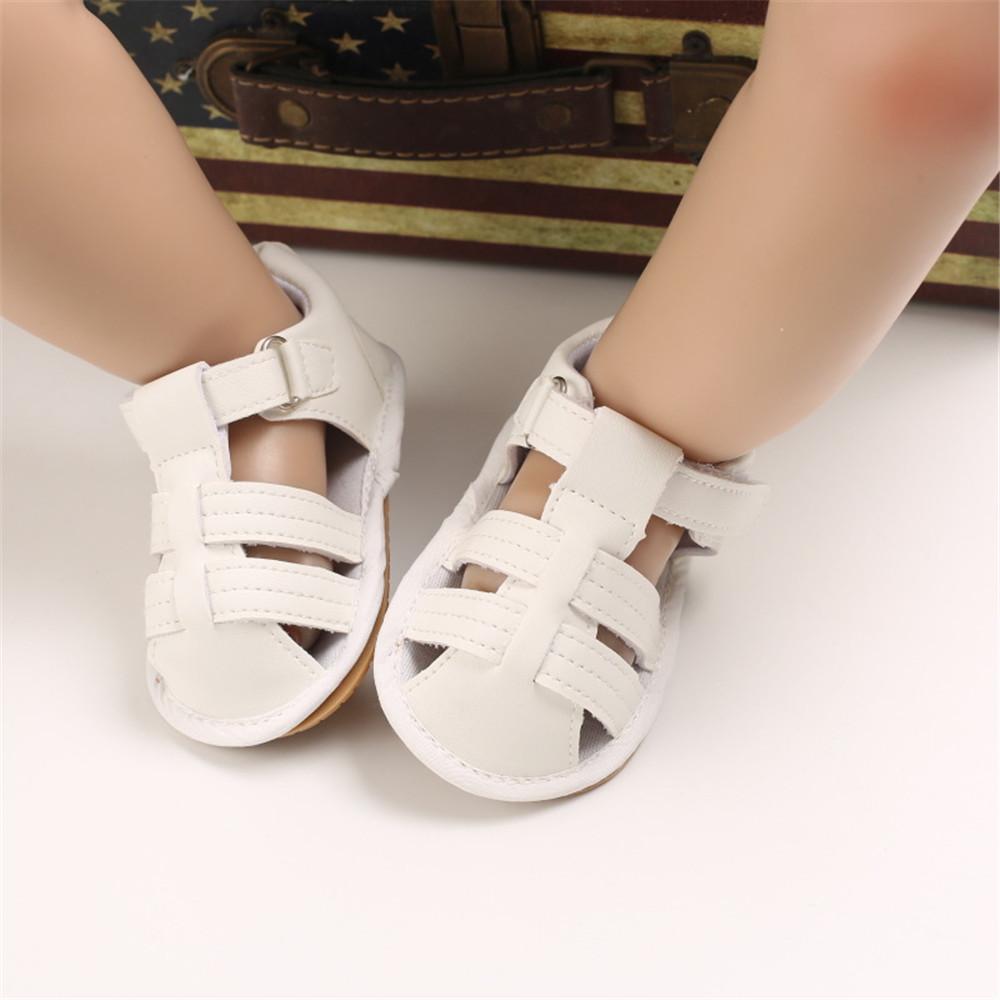 Baby Unisex Solid Hollow Out Magic Tape Sandals Wholesale Baby Shoes Suppliers