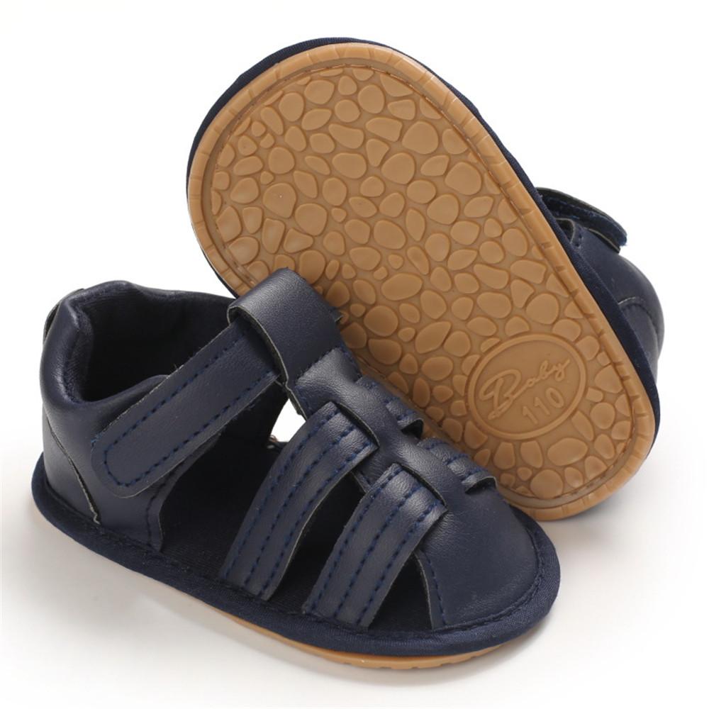 Baby Unisex Solid Hollow Out Magic Tape Sandals Wholesale Baby Shoes Suppliers