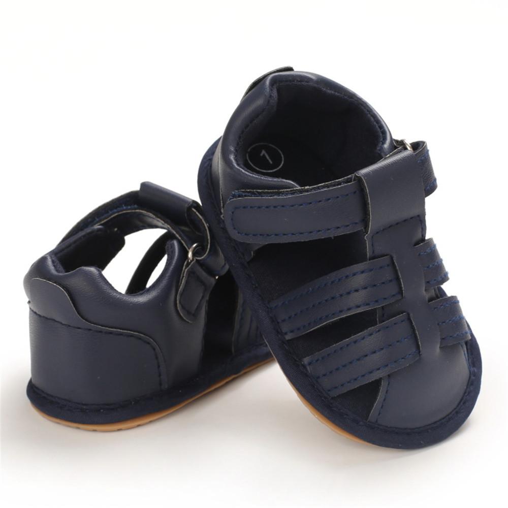 Baby Unisex Solid Hollow Out Magic Tape Sandals Wholesale Baby Shoes Suppliers