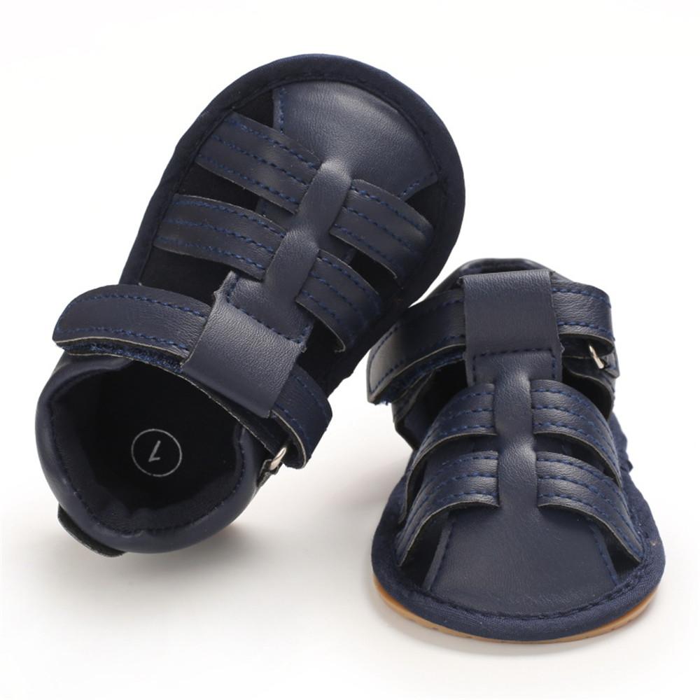 Baby Unisex Solid Hollow Out Magic Tape Sandals Wholesale Baby Shoes Suppliers