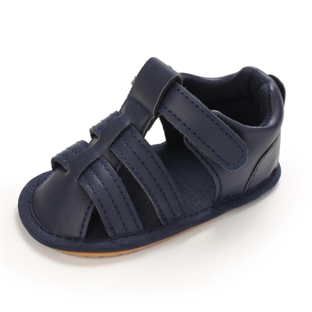 Baby Unisex Solid Hollow Out Magic Tape Sandals Wholesale Baby Shoes Suppliers