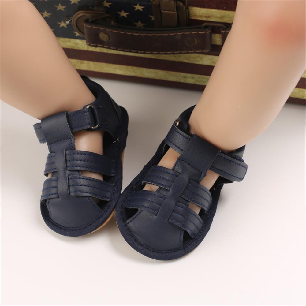 Baby Unisex Solid Hollow Out Magic Tape Sandals Wholesale Baby Shoes Suppliers