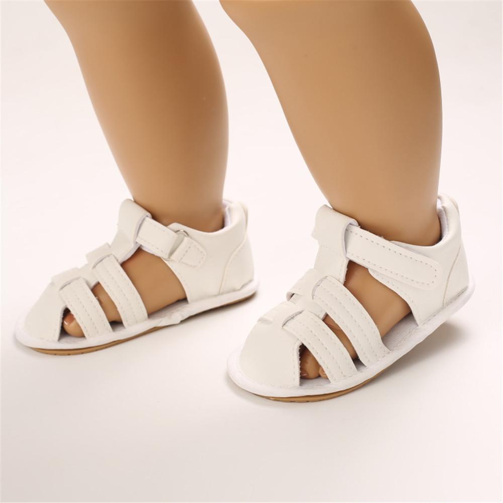 Baby Unisex Solid Hollow Out Magic Tape Sandals Wholesale Baby Shoes Suppliers