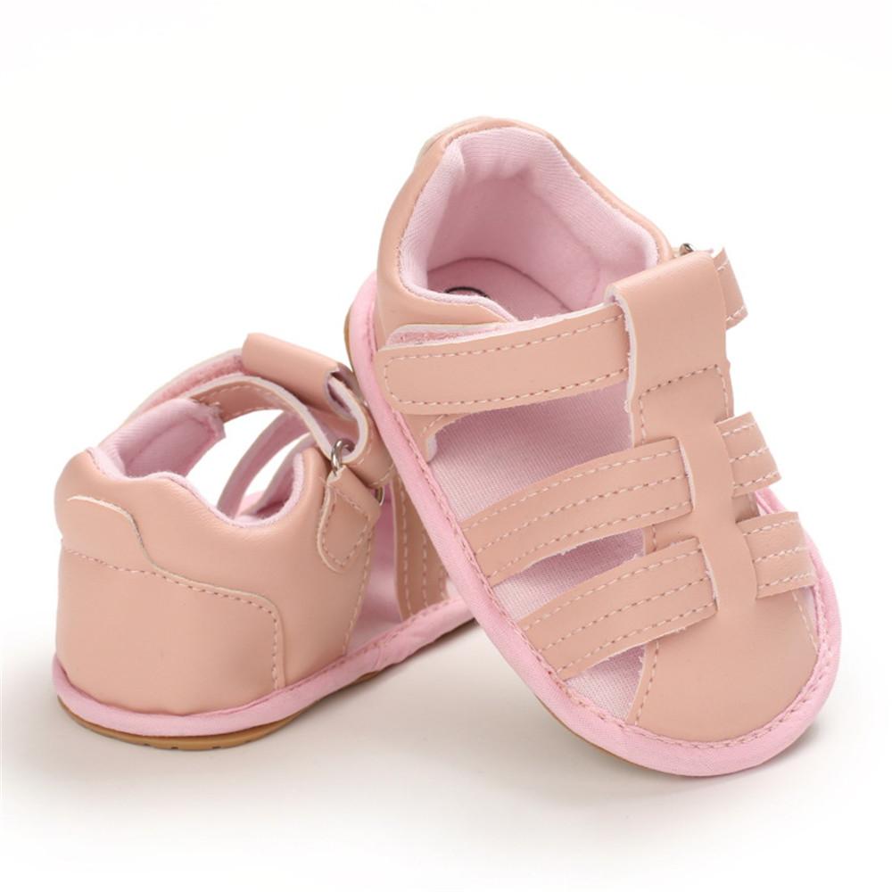 Baby Unisex Solid Hollow Out Magic Tape Sandals Wholesale Baby Shoes Suppliers