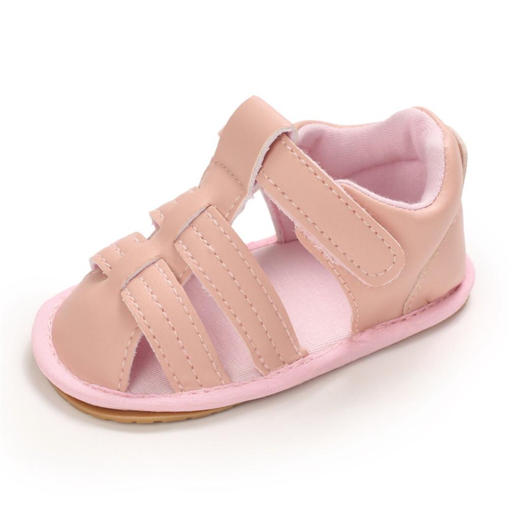 Baby Unisex Solid Hollow Out Magic Tape Sandals Wholesale Baby Shoes Suppliers