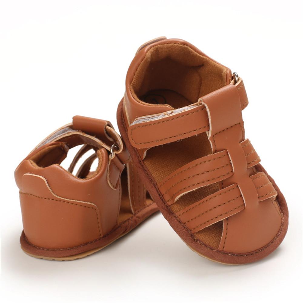 Baby Unisex Solid Hollow Out Magic Tape Sandals Wholesale Baby Shoes Suppliers