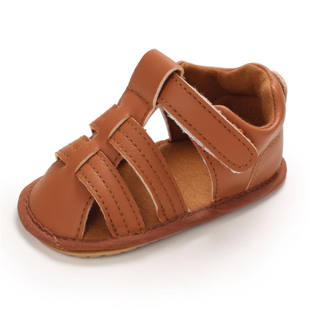 Baby Unisex Solid Hollow Out Magic Tape Sandals Wholesale Baby Shoes Suppliers