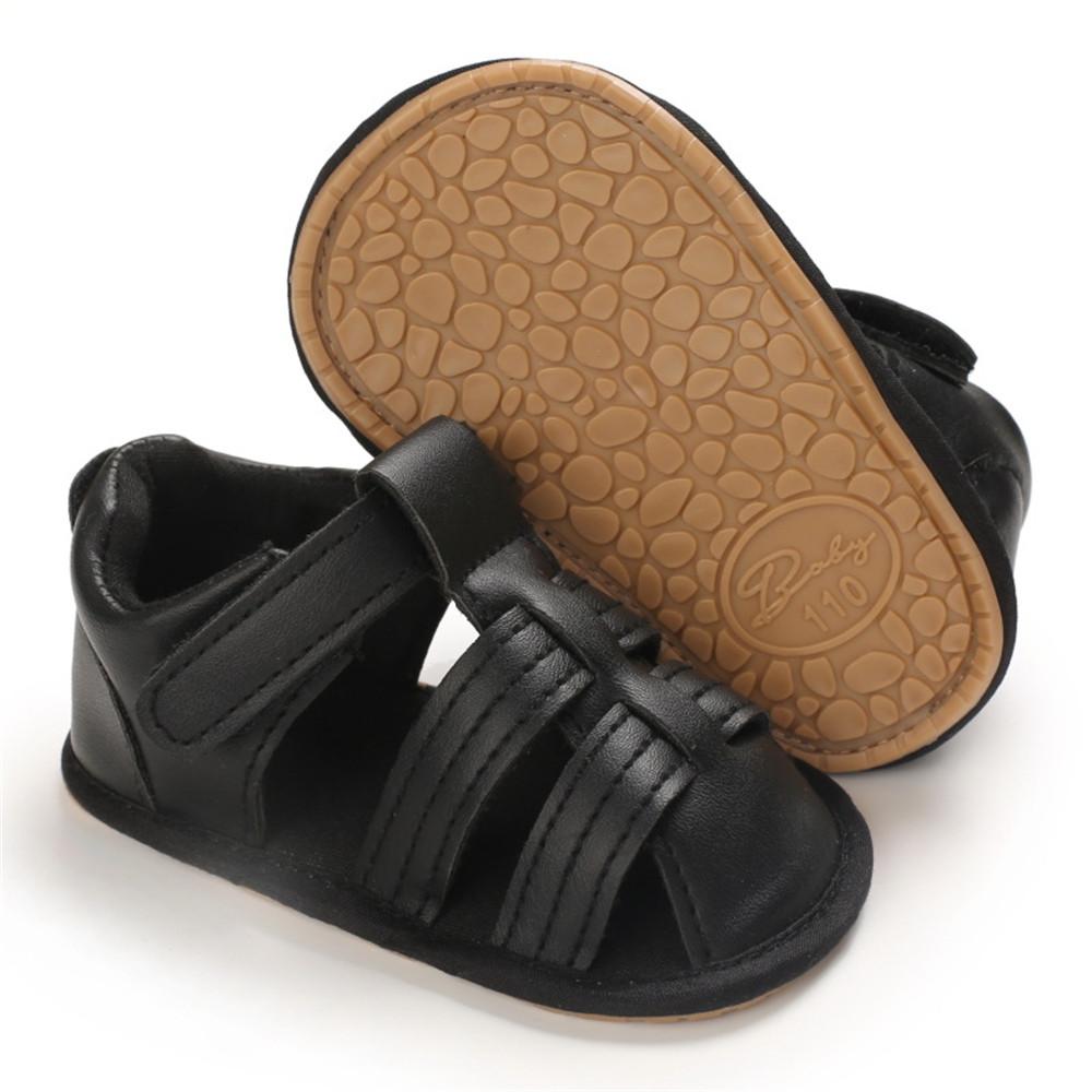 Baby Unisex Solid Hollow Out Magic Tape Sandals Wholesale Baby Shoes Suppliers