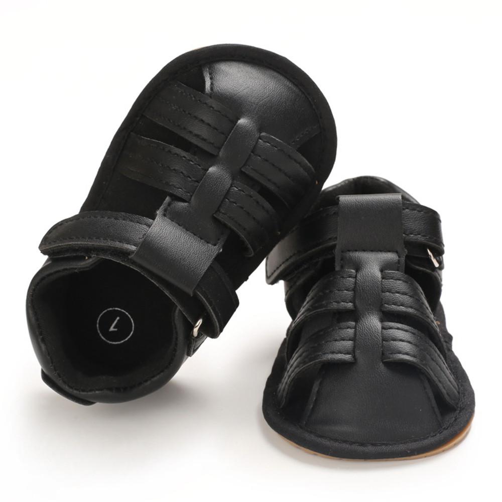 Baby Unisex Solid Hollow Out Magic Tape Sandals Wholesale Baby Shoes Suppliers