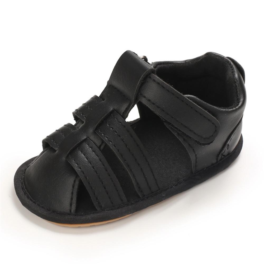 Baby Unisex Solid Hollow Out Magic Tape Sandals Wholesale Baby Shoes Suppliers