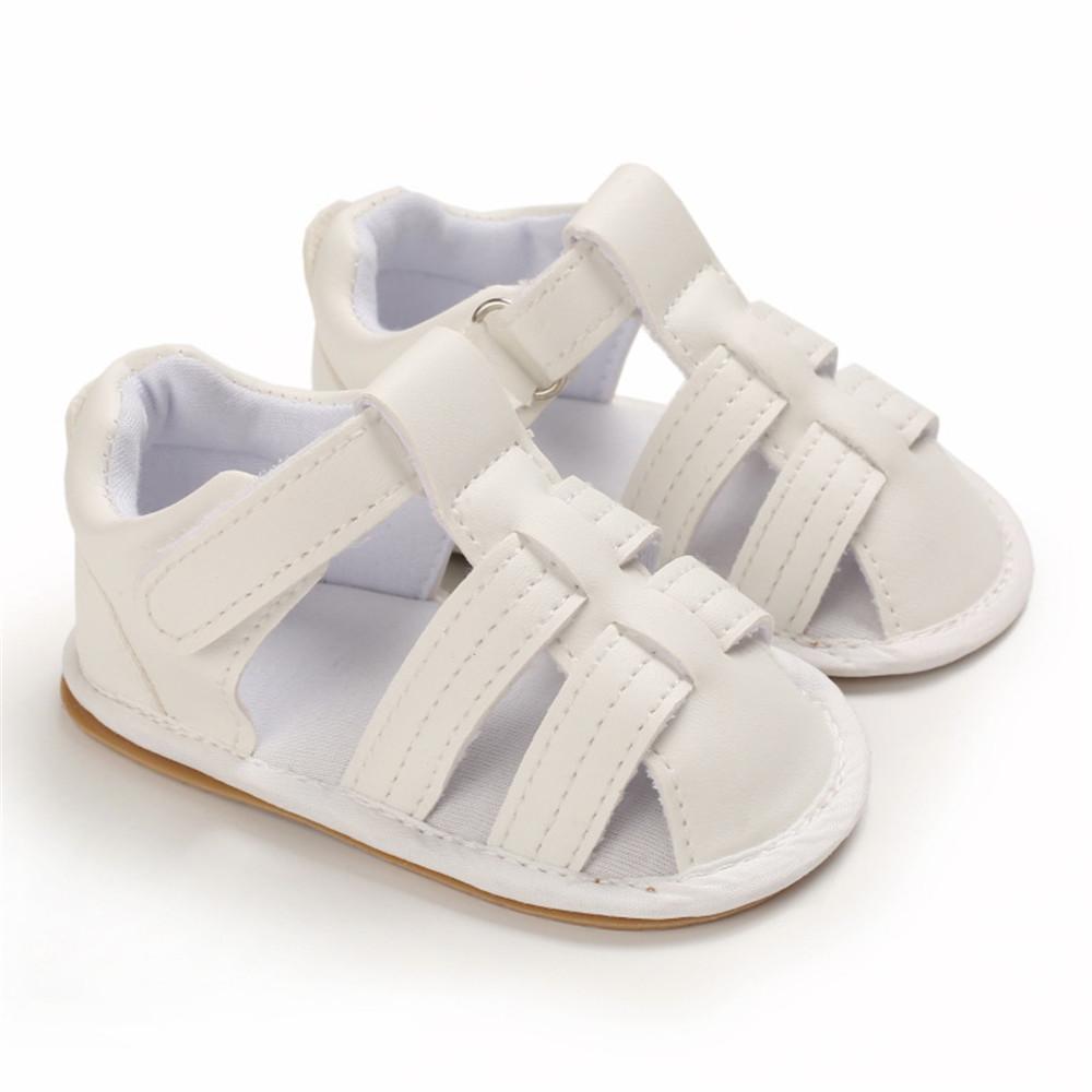 Baby Unisex Solid Hollow Out Magic Tape Sandals Wholesale Baby Shoes Suppliers