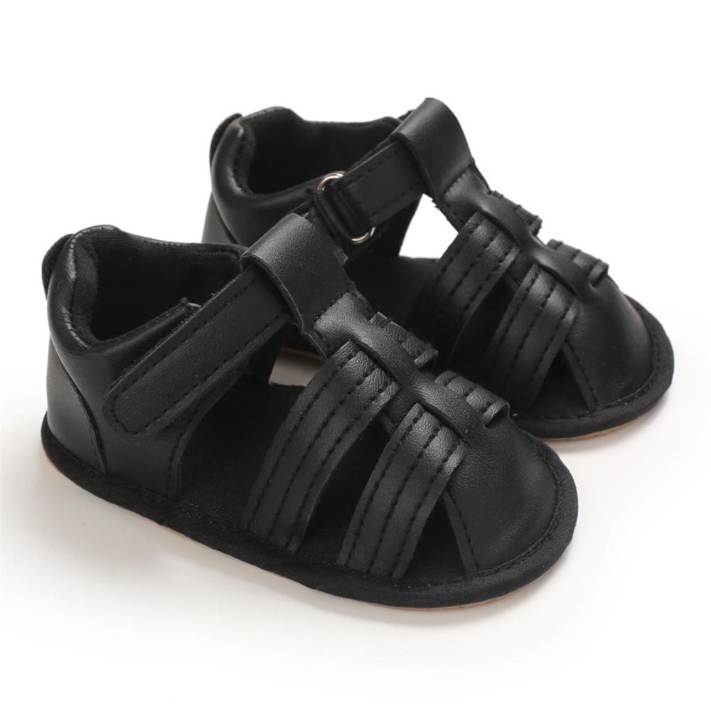 Baby Unisex Solid Hollow Out Magic Tape Sandals Wholesale Baby Shoes Suppliers