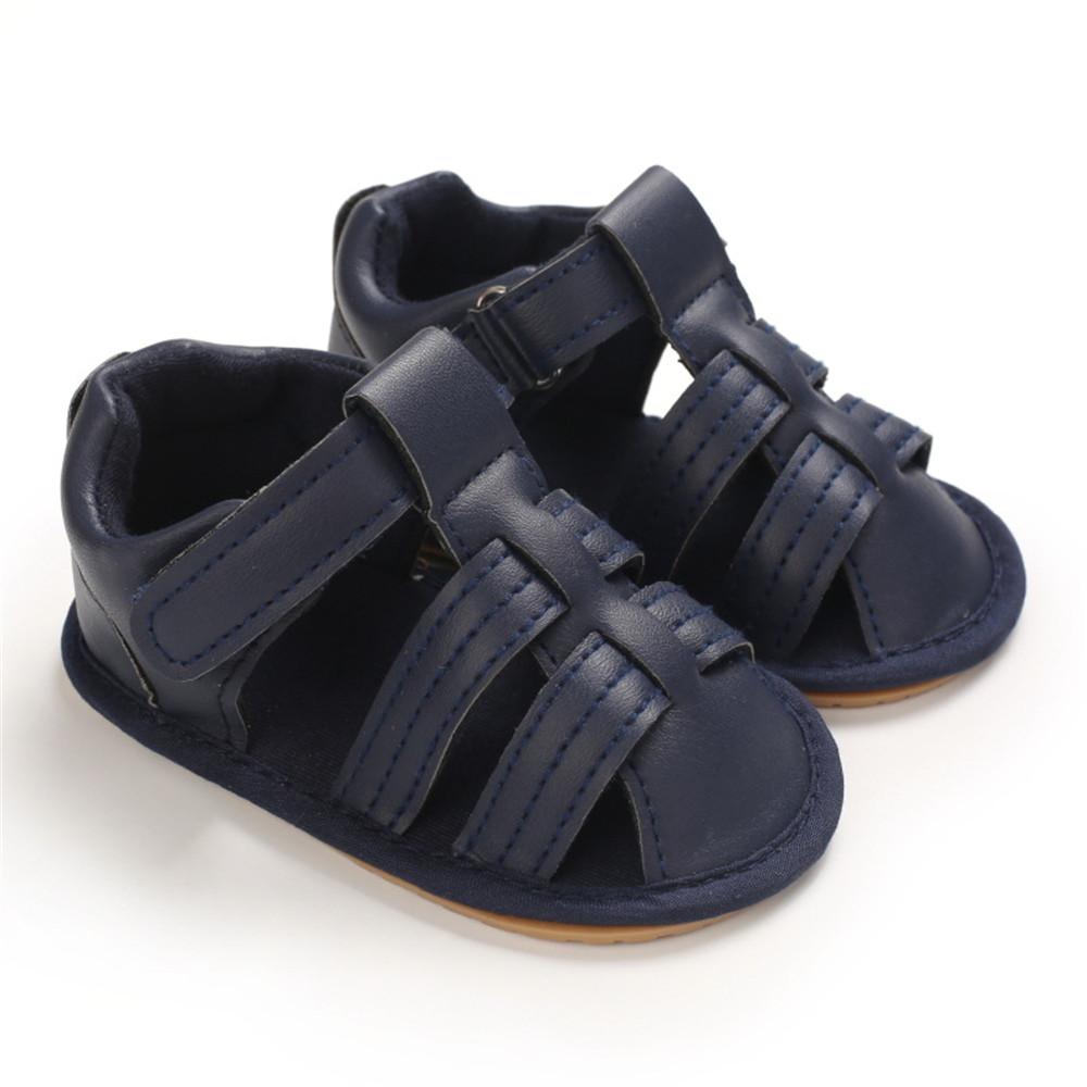 Baby Unisex Solid Hollow Out Magic Tape Sandals Wholesale Baby Shoes Suppliers