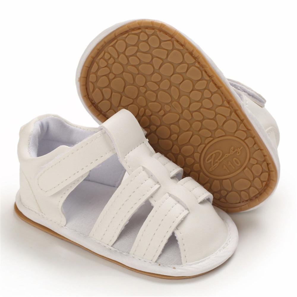 Baby Unisex Solid Hollow Out Magic Tape Sandals Wholesale Baby Shoes Suppliers