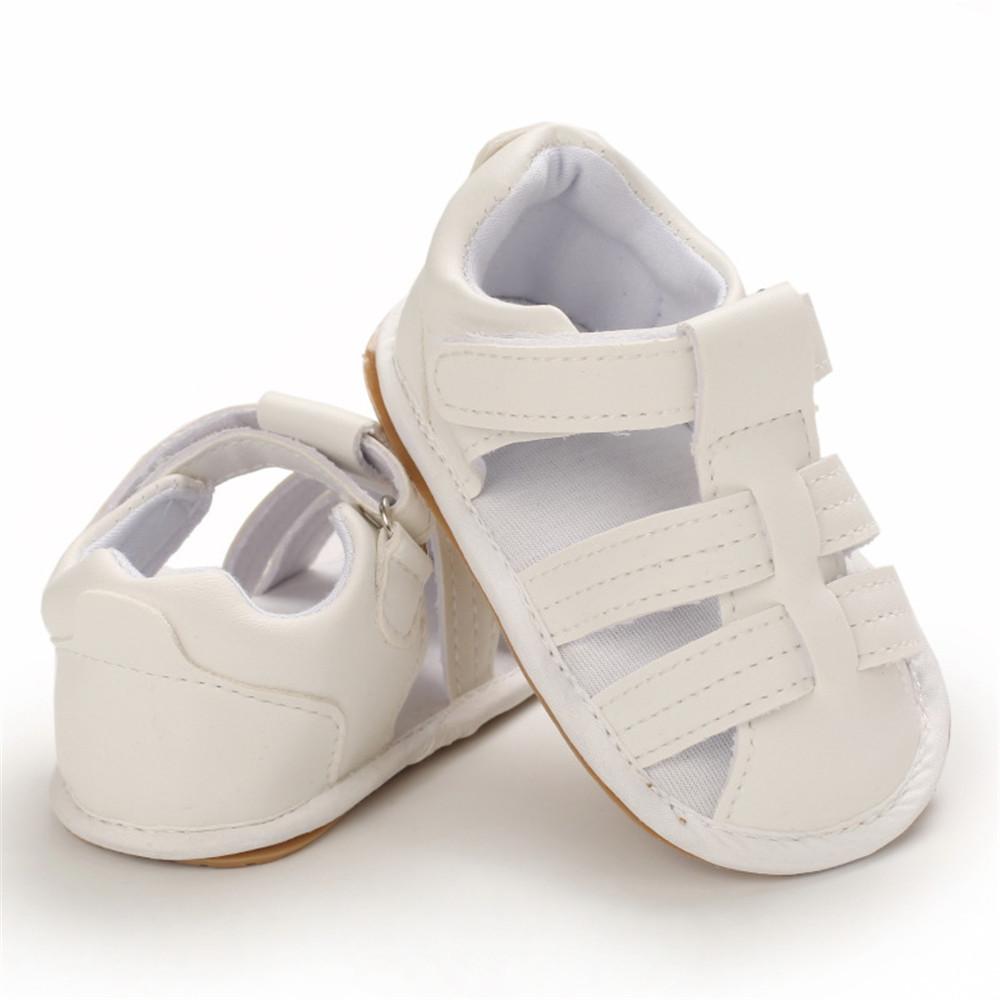 Baby Unisex Solid Hollow Out Magic Tape Sandals Wholesale Baby Shoes Suppliers