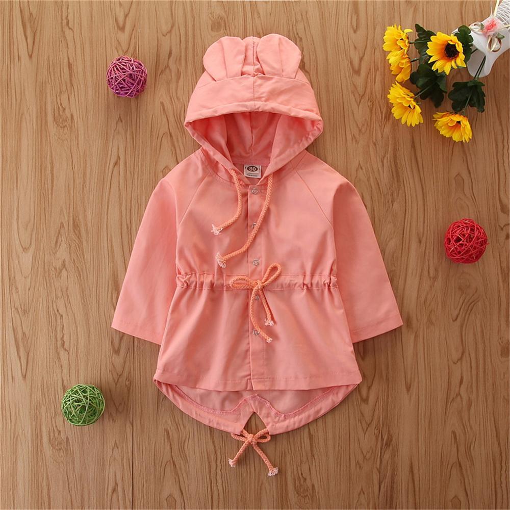 Girls Solid Hooded Long Sleeve Coats Wholesale Kids Boutique Clothing
